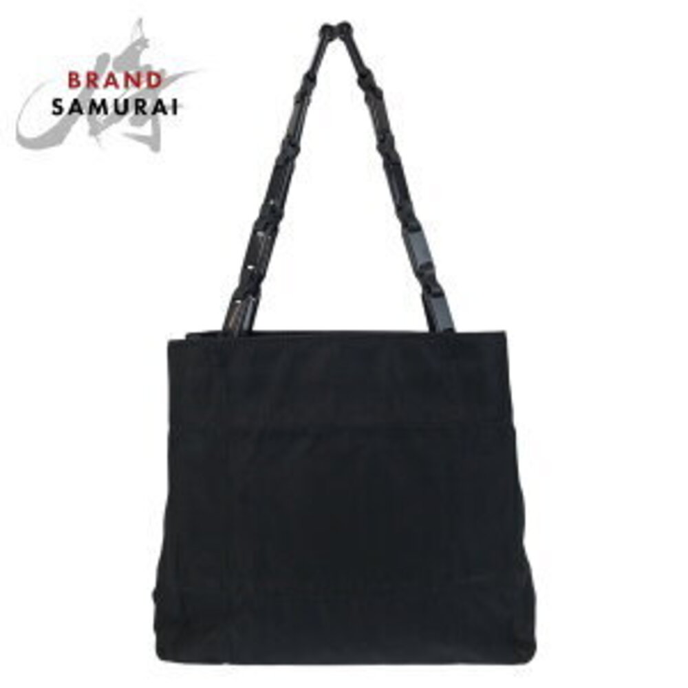 Prada triangular bag tote black Tessuto nylon shoulder logo plate - Picture 2 of 10